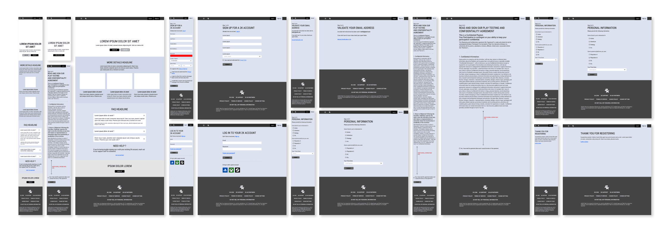 Playtest Hub - Wireframes